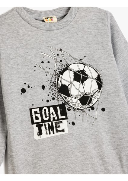 Slogan Baskılı Sweatshirt Bisiklet Yaka modelleri