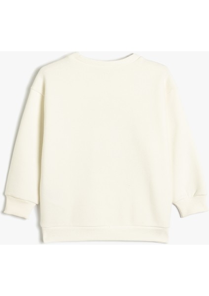 Hayvan Baskılı Sweatshirt Bisiklet Yaka Boxy Pamuk Karışımlı fiyatları