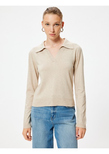 Polo Yaka Triko Kazak Uzun Kollu modelleri