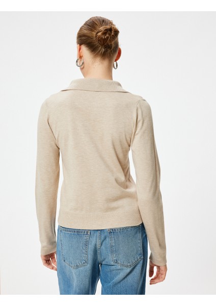 Polo Yaka Triko Kazak Uzun Kollu fırsatları