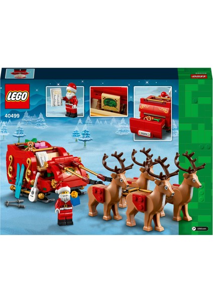 ® Noel Baba’nın Kızağı 40499 – 9 Yaş ve Üzeri Çocuklar için Minifigür ve Ren Geyiği Figürleri İçeren Yaratıcı Oyuncak Yapım Seti (343 Parça)