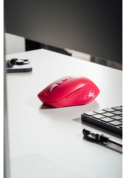 SM-BT09 USB Pembe 2in1 Bluetooth ve 2.4ghz Kablosuz Mouse  