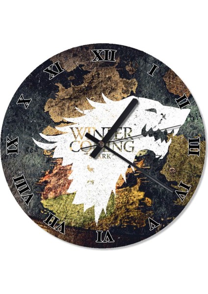 Renkli Çocuk Temalı Yuvarlak Duvar Saati 30x30 cm