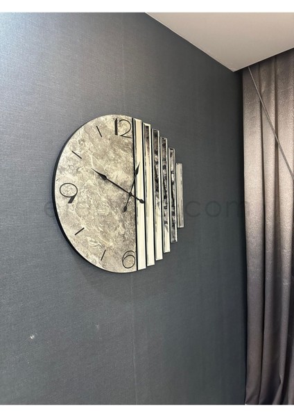 70cm gümüş aynalı modern duvar saati, şık ve estetik tasarımıyla evinizi güzelleştirir