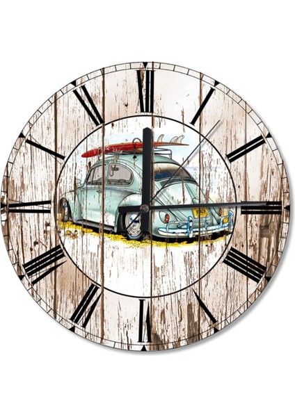 50 cm renkli ahşap duvar saati, modern ve şık dekorasyon parçası