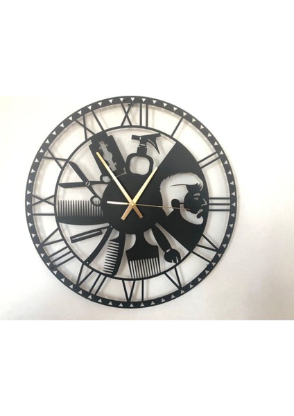 Modern siyah metal duvar saati, roma rakamlı ve pusula temalı, 45x45cm ebatlı indirimleri