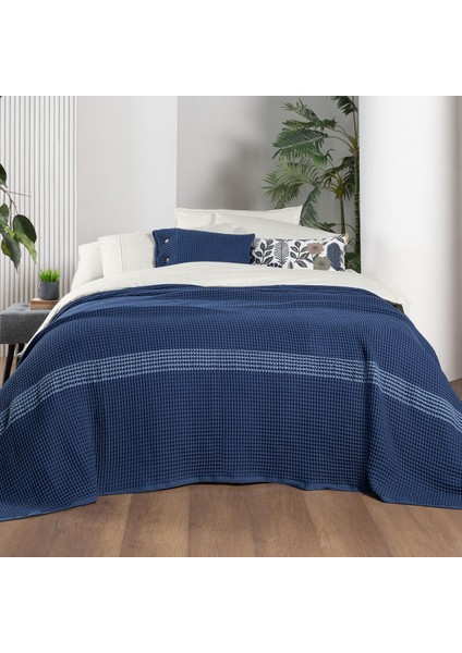 Polendia Mavi Tek Kişilik %100 Pamuk Yatak Örtüsü 160*200 cm fiyatları