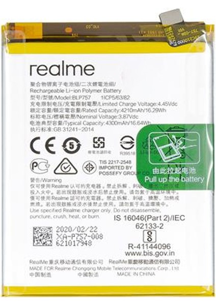 Realme 6 Orijinal BLP757 Batarya Pil