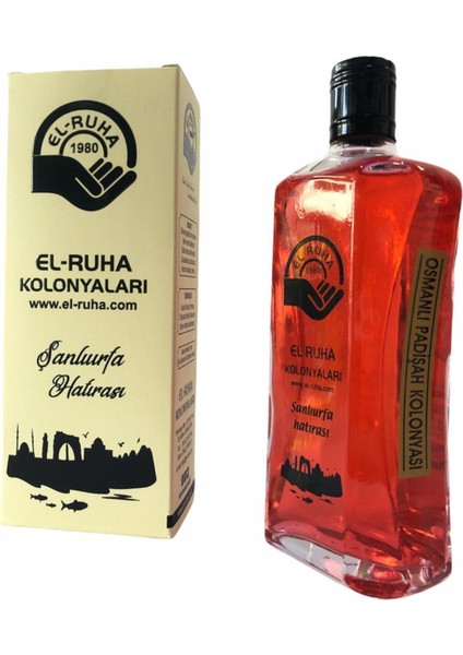 El-Ruha Özel Mardin Parfüm Kokulu 70° Kolonya 300 ml Özel Baskılı Cam Şişe
