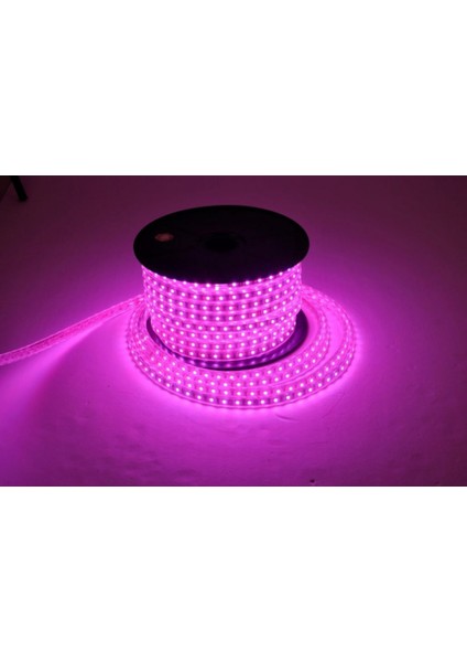 5050 220V Hortum  LED Pembe 100 Metre