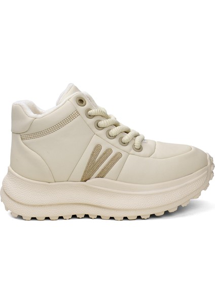 24K3174 Kadın Kalın Taban Sneaker Bot Bej