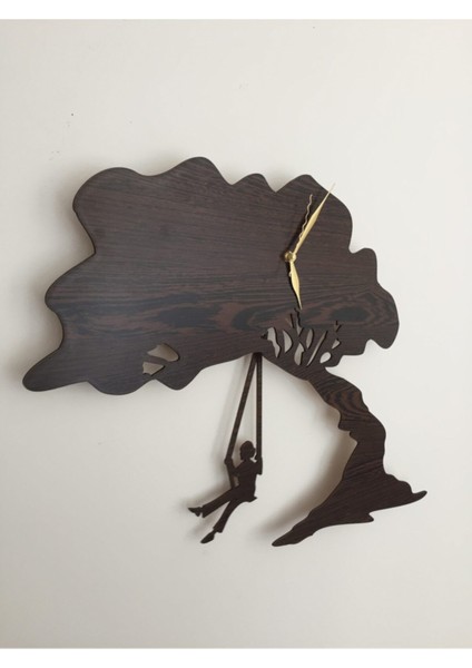 Ağaç Görünümlü Dekoratif Duvar Saati, 48x48 cm, Kahverengi, Metal, Şık ve Doğal Tasarım fiyatları