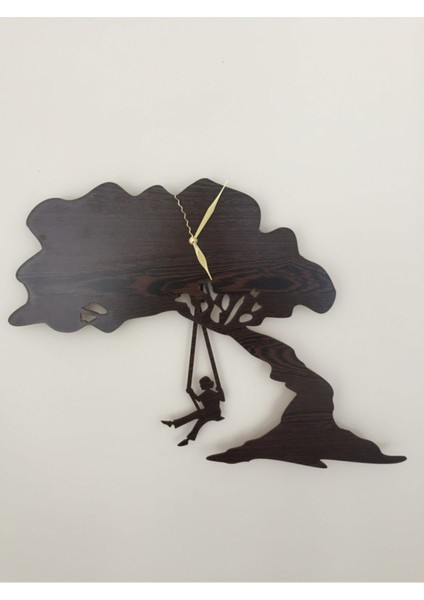 Ağaç Görünümlü Dekoratif Duvar Saati, 48x48 cm, Kahverengi, Metal, Şık ve Doğal Tasarım modelleri