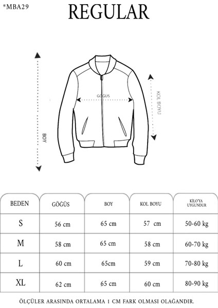 Unisex Uzun Kol Baskılı Bomber Ceket - Siyah