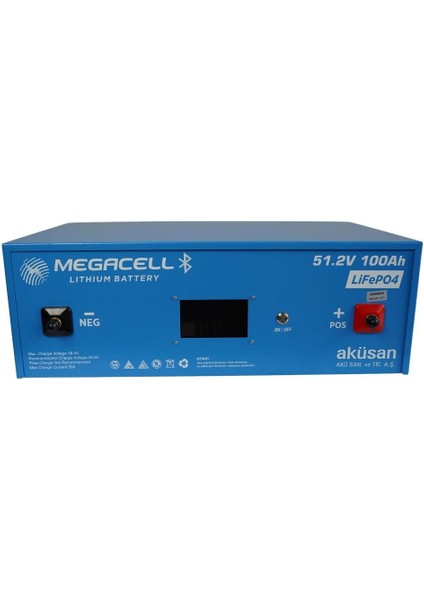 Megacell 51,2V 100AH Lifepo4 Lityum Demir Fosfat Akü(Bluetooth) modelleri