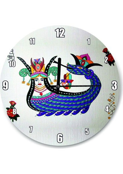 Modern yuvarlak duvar saati, 50x50 cm, şık beyaz tasarım