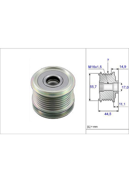 Alternatör Kasnaği Rulmanli Mercedes Sprinter-Viano-C Seri W203-S203-Cl203 -Clc Seri Cl203 -Clk 13