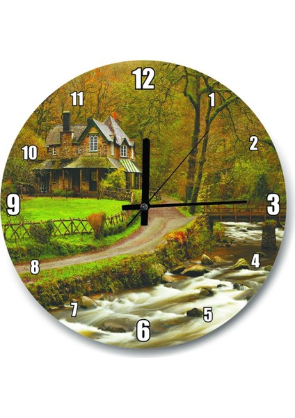 Doğa Temalı 30x30 cm Duvar Saati, Şık ve Modern Dekorasyon Parçası