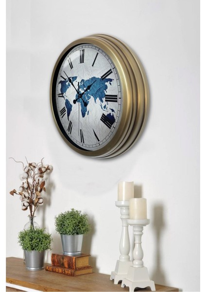 40 cm Metal Dünya Temalı Modern Duvar Saati, Beyaz, Geometrik, Şık ve Kaliteli Dekorasyon Parçası modelleri