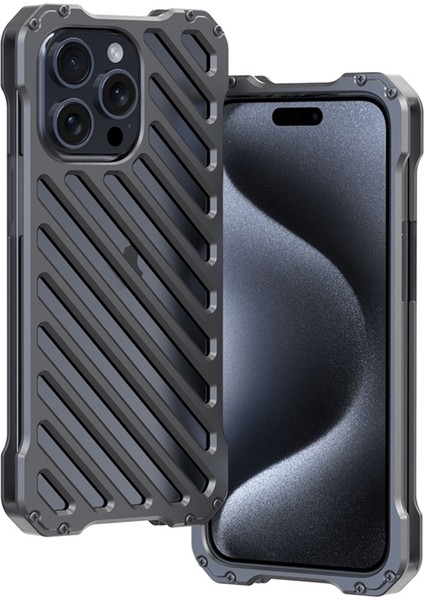 iPhone 15 Pro Max Için R-Just Nefes Alabilir Zırh Telefon Kılıfı (Yurt Dışından)