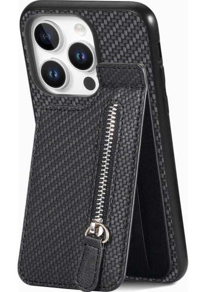 iPhone 16 Pro Max Için Karbon Fiber Dikey Çevirme Fermuarı (Yurt Dışından)