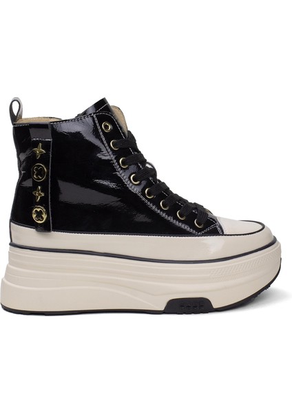 24K336 Kadın Kalın Taban Sneaker Bot Siyah