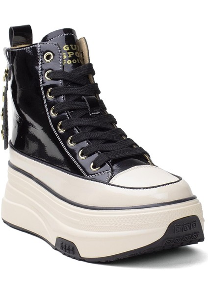 24K336 Kadın Kalın Taban Sneaker Bot Siyah