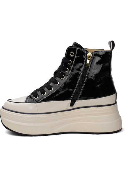 24K336 Kadın Kalın Taban Sneaker Bot Siyah