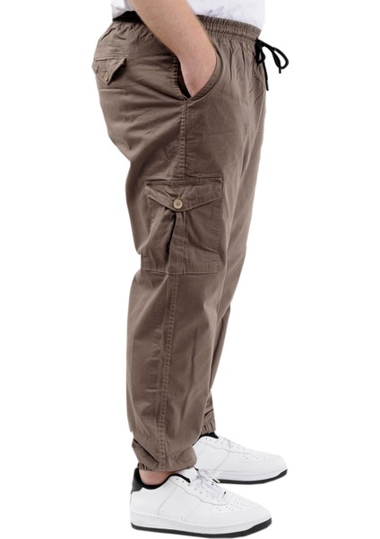 Mode Xl Büyük Beden Erkek Keten Kargo Jogger Valencia 21911 Toprak modelleri