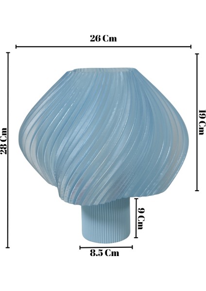 Creamaura Soft Açık Mavi Abajur