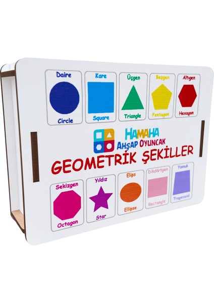 Eğitici Ahşap Oyuncak | Geometrik Şekillerle Zihinsel Becerileri Geliştiren Ahşap Denkleştirme Blokları | 20 Parça Kutulu Eğitici Oyuncak