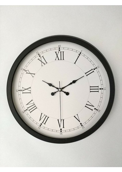 Şık Siyah Metal Retro Duvar Saati 40 Cm, Bej Detaylı, Dekoratif ve Zarif Tasarım fiyatları