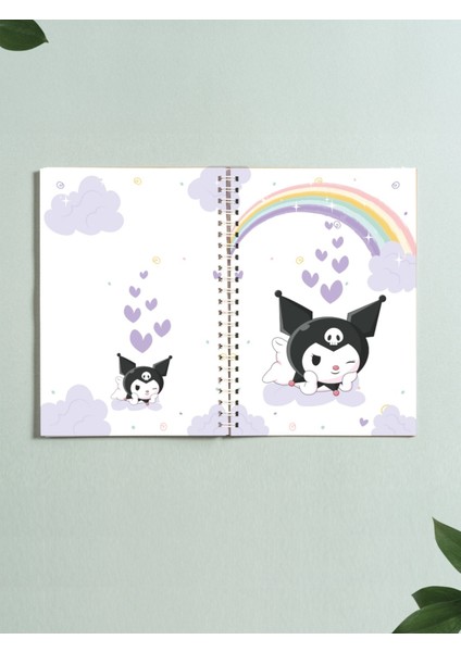 Sanrio Kuromi Defter Spiralli A5 96 Yaprak Çizgisiz Defter PYTKDFTR400