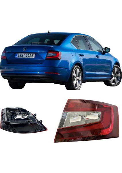 Skoda Octavia Arka Sağ Stop 2017 2019 Model Uyumlu ( Ledli )