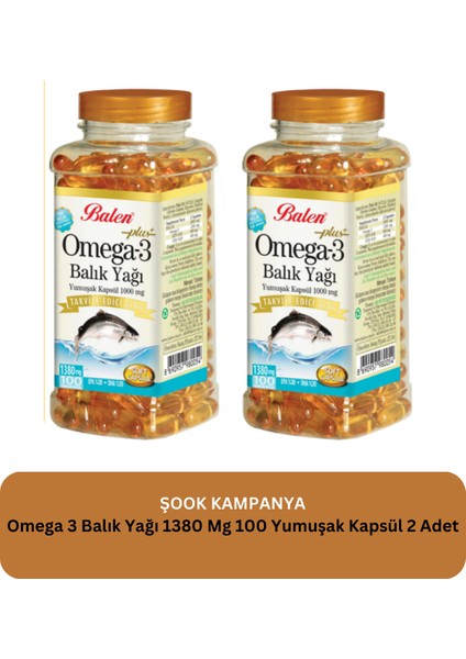 Omega 3 Balık Yağı 100 Yumuşak Kapsül 500 Mg 2 Adet