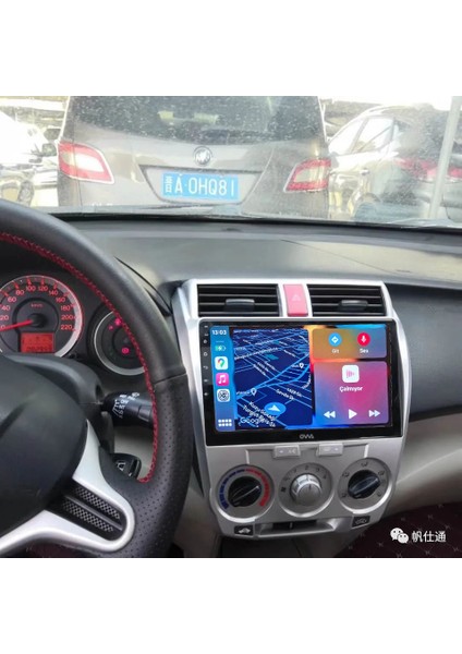 Honda City 2009-2011 Android Sürüm 13 Kablosuz Carplay Navigasyon Multimedya 10.2 inç Ekran 2Gb Ram +32Gb Rom Bellek Manuel klima Çerçeveli ve arka görüş kameralı