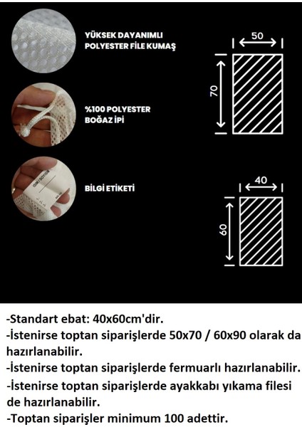 30LU Standart Çamaşır Yıkama Filesi (40X60)