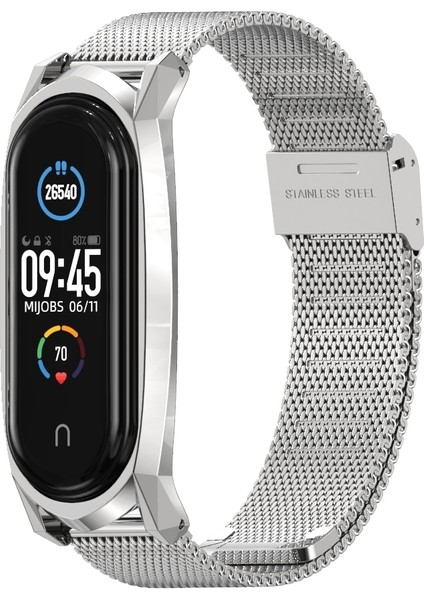 Xiaomi Mi Band Için 6/5/4/3 Paslanmaz Çelik Kordonlu Saat (Yurt Dışından)