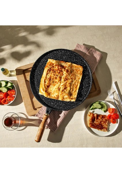 Alüminyum Döküm Grill-Gözleme Çift Taraflı 36 cm Tava