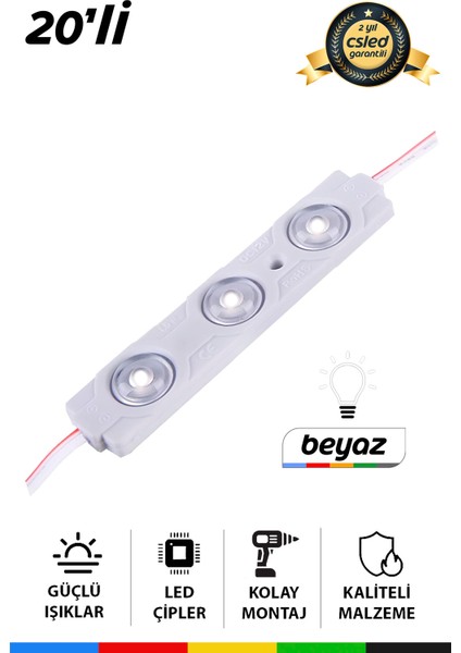 Cs Led 1.5W Beyaz Modül LED – Enerji Tasarruflu, Yüksek Parlaklık (10 Adet)