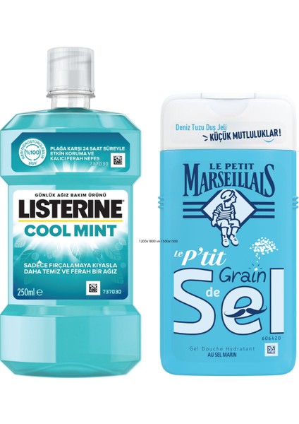 Cool Mint 250 ml + Le Petit Marseillais Bonheur Deniz Tuzu Duş Jeli 250 ml