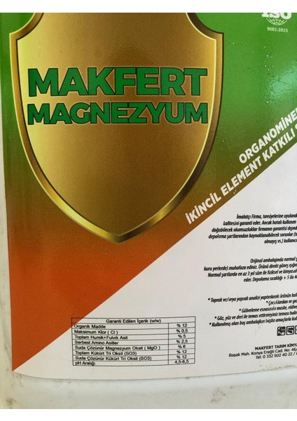 Magnezyum Gübre Çözeltisi