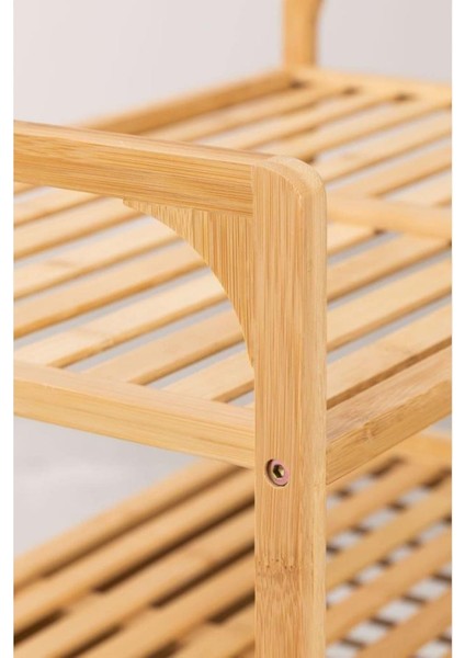 Bambu Xl Kirli Sepetli 2 Raflı Çok Amaçlı Banyo Düzenleyici Çamaşır Sepeti Organizer DB-0004