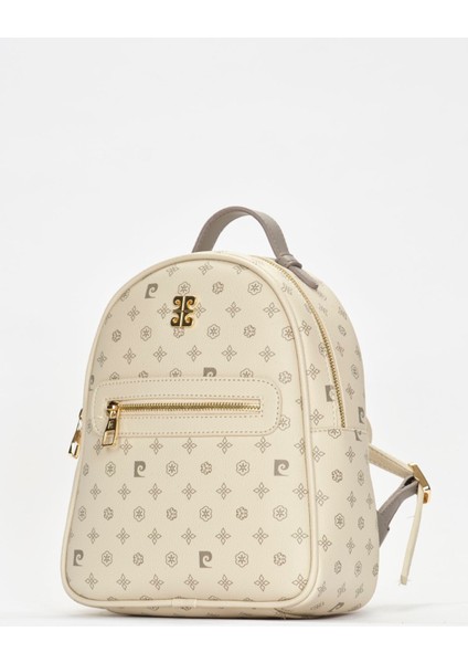 Orta Boy Bej Monogram Kadın Sırt Çantası 05Po22Y1541 Baskılı Bej Fermuarlı Type 4 Suni Deri Suni De modelleri
