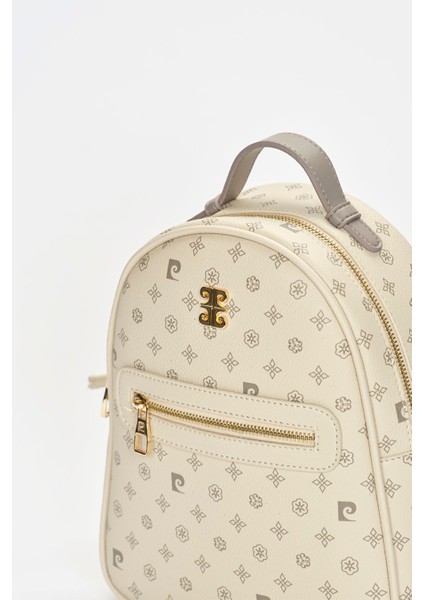 Orta Boy Bej Monogram Kadın Sırt Çantası 05Po22Y1541 Baskılı Bej Fermuarlı Type 4 Suni Deri Suni De fırsatları