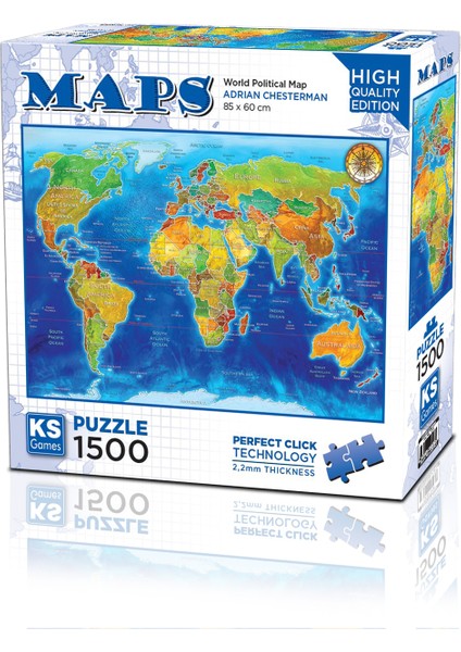 World Political Map 1500 Parça Puzzle