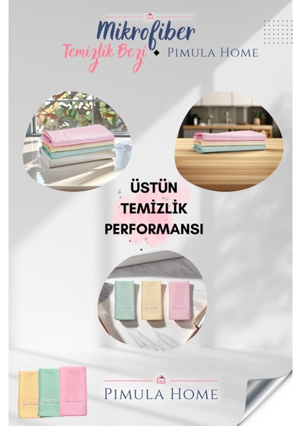 Sadece Suyla Mükemmel Mikrofiber Temizlik Bezi/ Büyük Boy 40 x 60 3'lü Paketiz/tüy Bırakmaz Mikrofiber Sihirli Bez