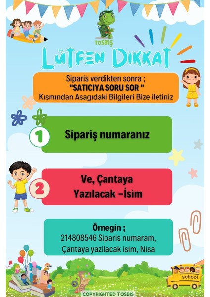 Ek Özellik Mevcut Değil [ Istediğiniz Ismi Yazıyoruz ] Tavşan Lacivert 0-8 Yaş Çocuk Sırt Çantası, fiyatları