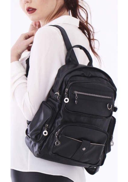 Casual/Günlük Kadın Siyah Sırt Çantası Deri Suni Deri Geri Dönüştürülmüş Metaryal 1'li Su fiyatları