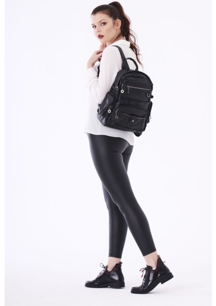 Casual/Günlük Kadın Siyah Sırt Çantası Deri Suni Deri Geri Dönüştürülmüş Metaryal 1'li Su modelleri
